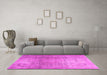 Machine Washable Persian Pink Traditional Rug in a Living Room, wshtr3764pnk