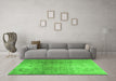 Machine Washable Persian Green Traditional Area Rugs in a Living Room,, wshtr3764grn