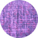 Round Machine Washable Oriental Purple Asian Inspired Area Rugs, wshtr3765pur