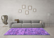 Machine Washable Oriental Purple Asian Inspired Area Rugs in a Living Room, wshtr3765pur