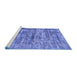 Sideview of Machine Washable Oriental Blue Asian Inspired Rug, wshtr3765blu