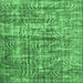 Square Oriental Emerald Green Asian Inspired Rug, tr3765emgrn