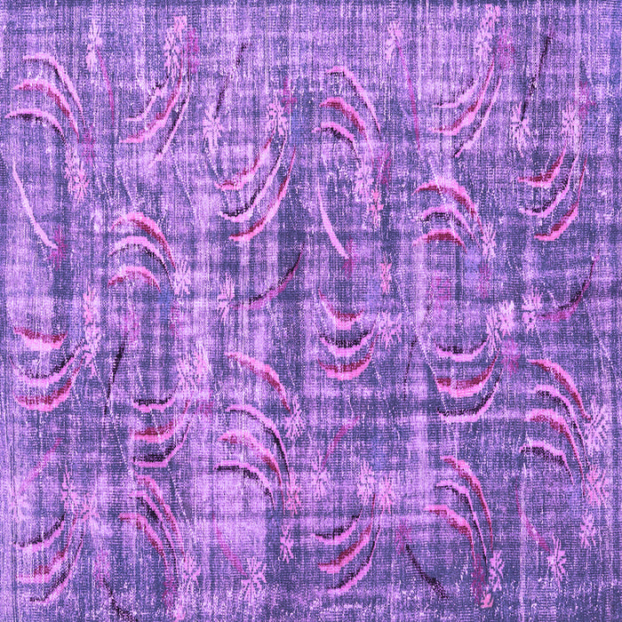 Square Machine Washable Oriental Purple Asian Inspired Area Rugs, wshtr3765pur