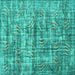 Square Oriental Turquoise Asian Inspired Rug, tr3765turq