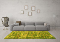 Machine Washable Oriental Yellow Asian Inspired Rug, wshtr3765yw