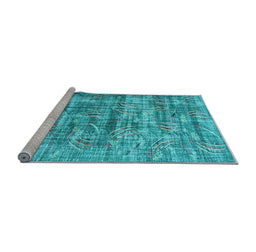 Sideview of Machine Washable Oriental Light Blue Asian Inspired Rug, wshtr3765lblu