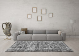 Machine Washable Oriental Gray Asian Inspired Rug in a Living Room,, wshtr3765gry