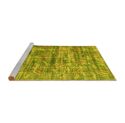 Sideview of Machine Washable Oriental Yellow Asian Inspired Rug, wshtr3765yw