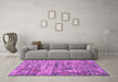 Machine Washable Oriental Pink Asian Inspired Rug in a Living Room, wshtr3765pnk