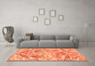 Machine Washable Persian Orange Bohemian Area Rugs in a Living Room, wshtr3766org