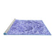 Sideview of Machine Washable Persian Blue Bohemian Rug, wshtr3766blu