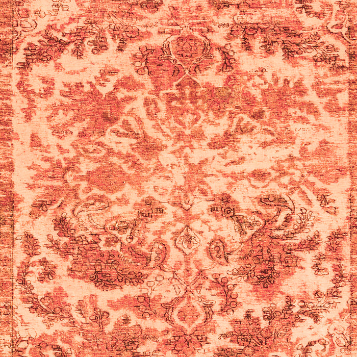 Serging Thickness of Machine Washable Persian Orange Bohemian Area Rugs, wshtr3766org