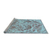 Sideview of Machine Washable Persian Light Blue Bohemian Rug, wshtr3766lblu