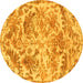 Round Persian Yellow Bohemian Rug, tr3766yw