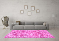 Machine Washable Persian Pink Bohemian Rug, wshtr3766pnk