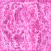 Square Machine Washable Persian Pink Bohemian Rug, wshtr3766pnk