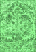 Machine Washable Persian Emerald Green Bohemian Area Rugs, wshtr3766emgrn