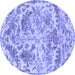 Round Persian Blue Bohemian Rug, tr3766blu