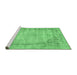 Sideview of Machine Washable Oriental Emerald Green Asian Inspired Area Rugs, wshtr3767emgrn