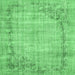 Square Oriental Emerald Green Asian Inspired Rug, tr3767emgrn