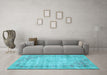 Machine Washable Oriental Light Blue Asian Inspired Rug in a Living Room, wshtr3767lblu