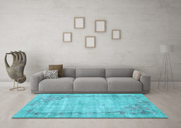 Machine Washable Oriental Light Blue Asian Inspired Rug in a Living Room, wshtr3767lblu