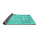 Sideview of Oriental Turquoise Asian Inspired Rug, tr3767turq