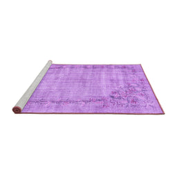 Sideview of Machine Washable Oriental Purple Asian Inspired Area Rugs, wshtr3767pur