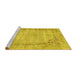 Sideview of Machine Washable Oriental Yellow Asian Inspired Rug, wshtr3767yw