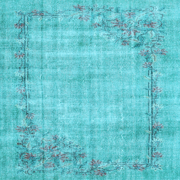 Square Oriental Light Blue Asian Inspired Rug, tr3767lblu