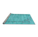 Sideview of Machine Washable Oriental Light Blue Asian Inspired Rug, wshtr3767lblu