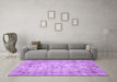 Machine Washable Oriental Purple Asian Inspired Area Rugs in a Living Room, wshtr3767pur