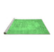 Sideview of Machine Washable Persian Emerald Green Traditional Area Rugs, wshtr3768emgrn