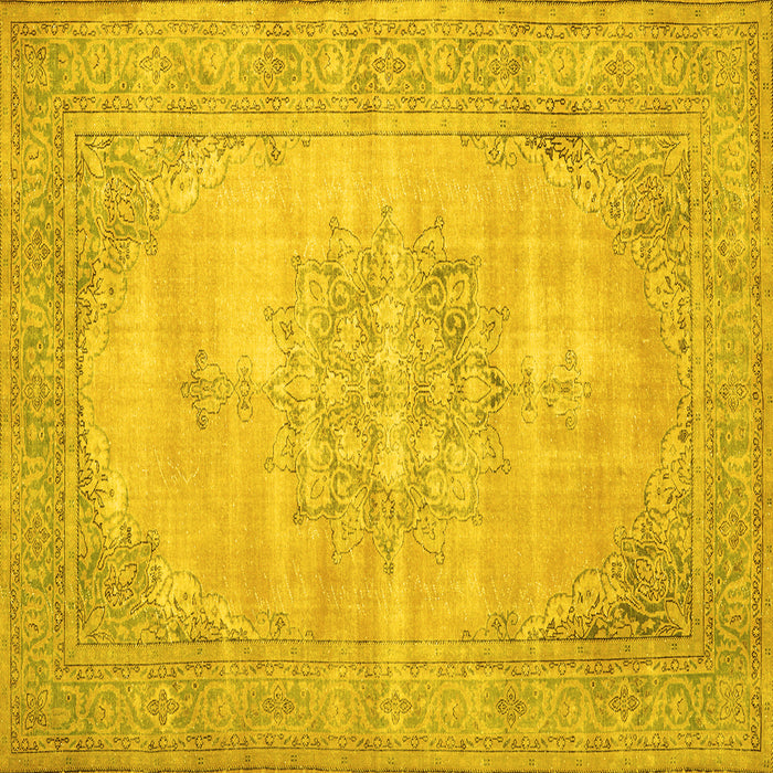 Square Persian Yellow Traditional Rug, tr3768yw