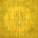 Square Persian Yellow Traditional Rug, tr3768yw