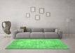 Machine Washable Persian Emerald Green Traditional Area Rugs in a Living Room,, wshtr3768emgrn