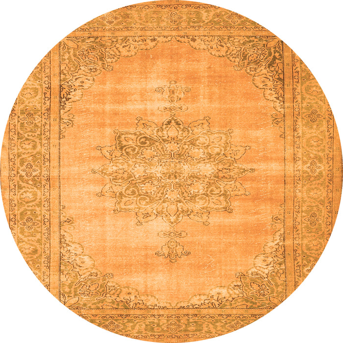 Square Persian Orange Traditional Rug, tr3768org