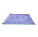 Sideview of Machine Washable Persian Blue Traditional Rug, wshtr3768blu