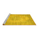 Sideview of Machine Washable Persian Yellow Traditional Rug, wshtr3768yw