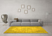 Machine Washable Persian Yellow Traditional Rug in a Living Room, wshtr3768yw