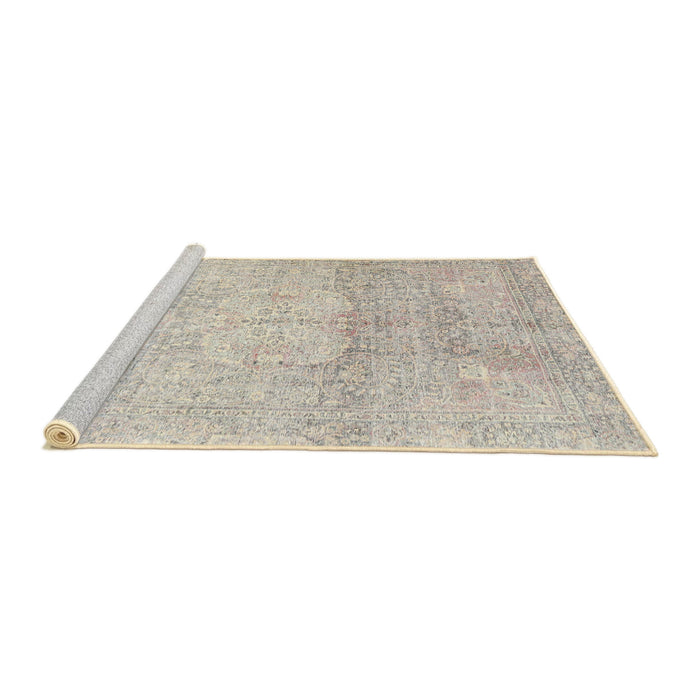Sideview of Machine Washable Traditional Sage Green Rug, wshtr3769