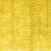 Square Machine Washable Persian Yellow Traditional Rug, wshtr3769yw