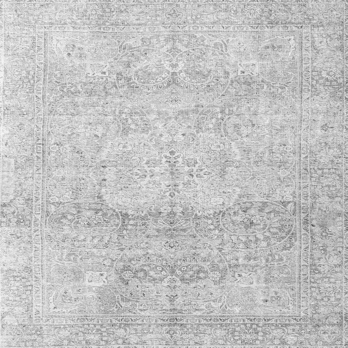 Round Machine Washable Persian Gray Traditional Rug, wshtr3769gry
