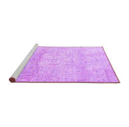 Sideview of Machine Washable Persian Purple Traditional Area Rugs, wshtr3769pur