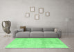 Machine Washable Persian Emerald Green Traditional Area Rugs in a Living Room,, wshtr3769emgrn