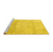 Sideview of Machine Washable Persian Yellow Traditional Rug, wshtr3769yw