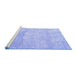 Sideview of Machine Washable Persian Blue Traditional Rug, wshtr3769blu