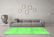 Machine Washable Persian Green Traditional Area Rugs in a Living Room,, wshtr3769grn