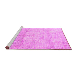 Sideview of Machine Washable Persian Pink Traditional Rug, wshtr3769pnk