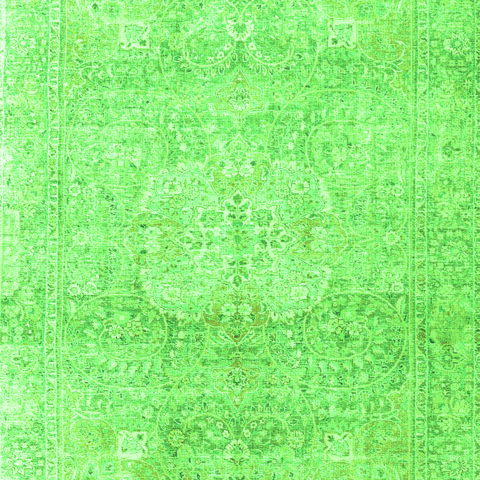 Serging Thickness of Machine Washable Persian Green Traditional Area Rugs, wshtr3769grn
